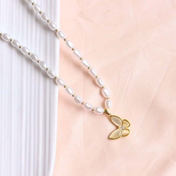 Pearl Butterfly Necklace