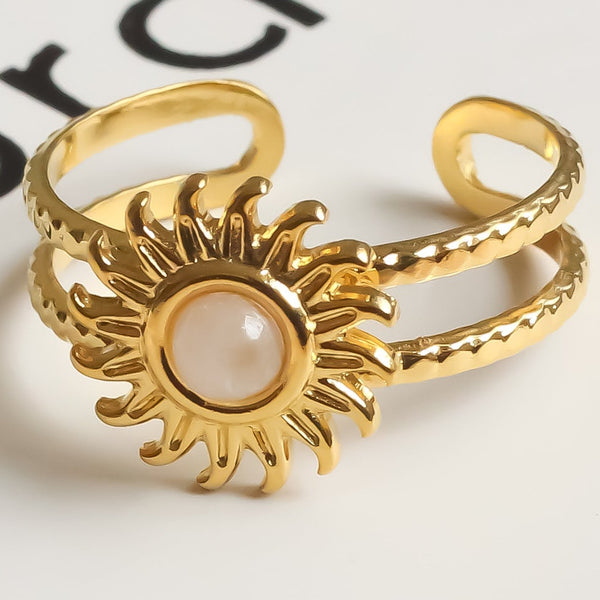 Sun Stone Ring | Adjustable Ring
