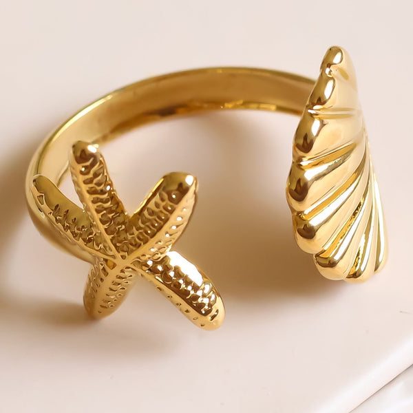 Shell Star Ring | Adjustable