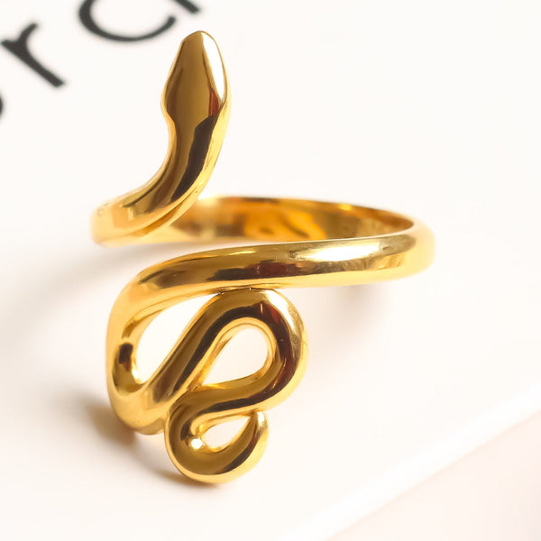 Gold Snake Ring | Adjustable Ring