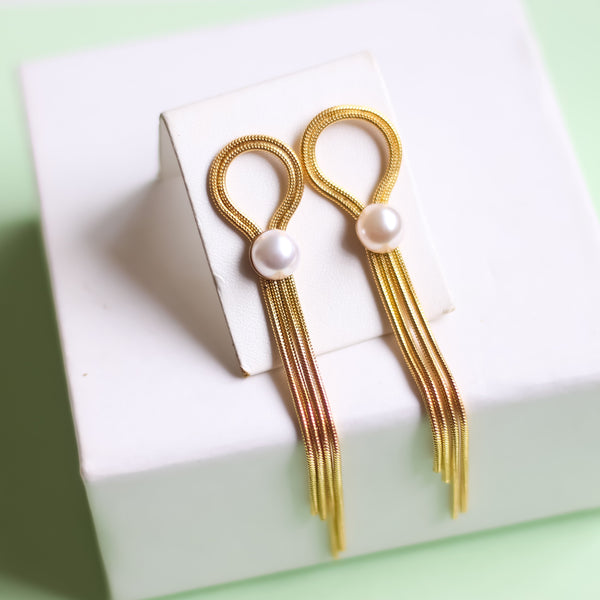 Pearl Long Chain Earrings