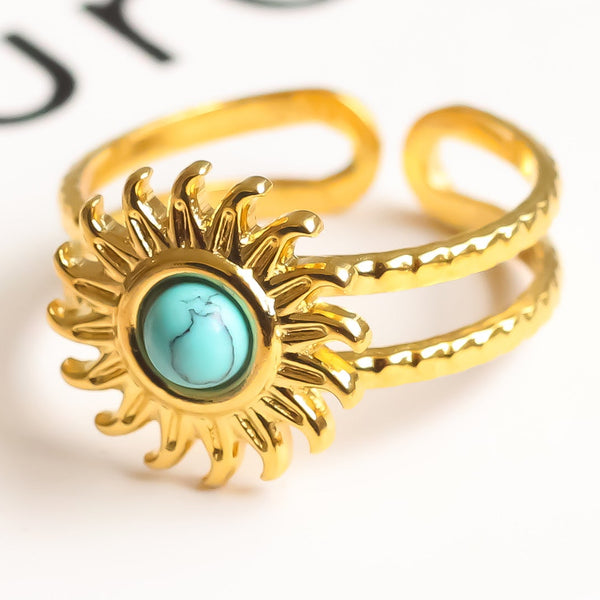 Sun Turquoise Ring | Adjustable Ring