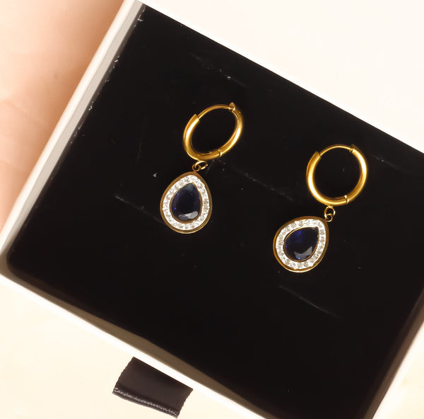 18K Gold Plated | Blue Drop Earrings