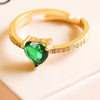 Emerald Heart Ring | Adjustable