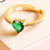 Emerald Heart Ring | Adjustable