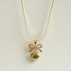 Bow Heart Necklace | Snake Chain