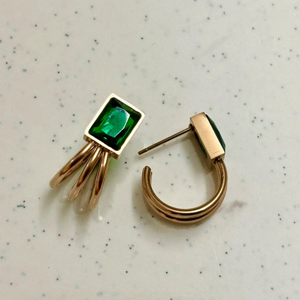 Emerald stone cuffs
