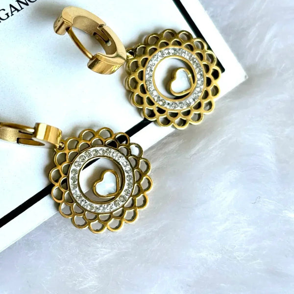 Round Shape Drop Earrings